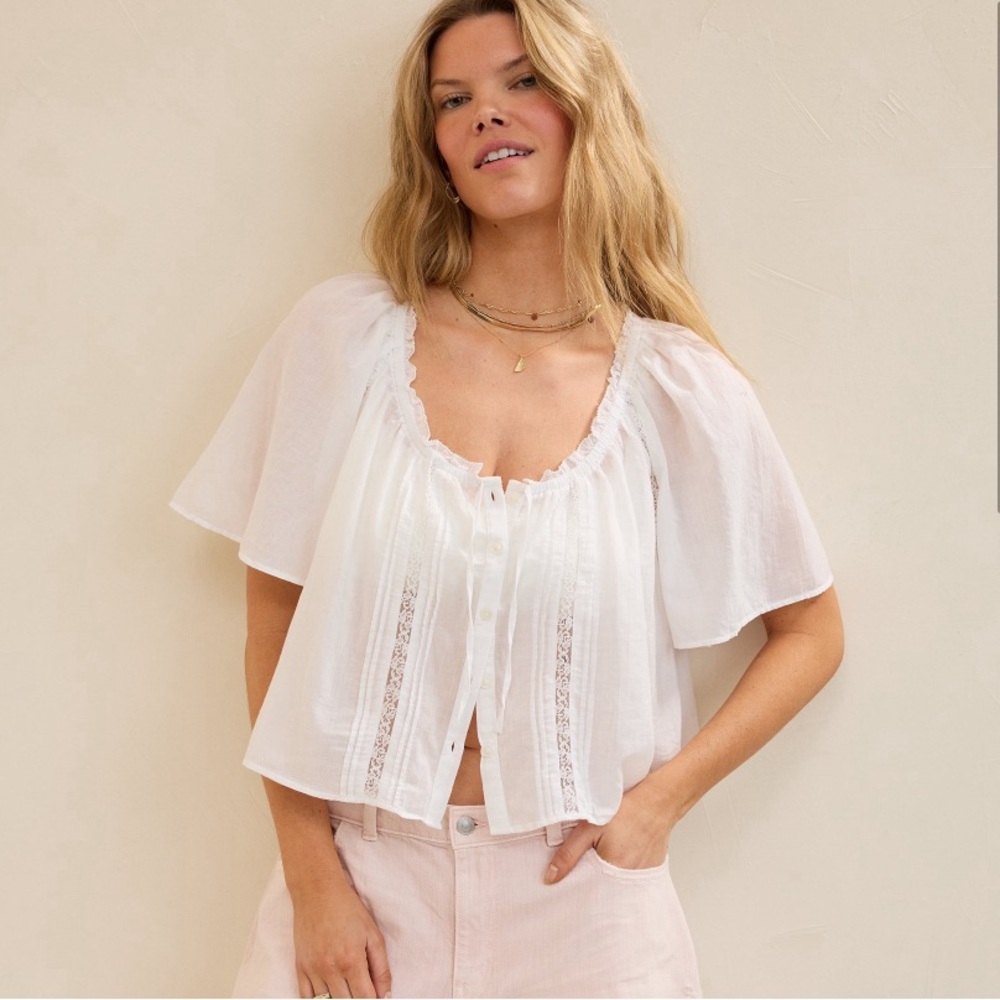 Summer 2026 Aerie woven button blouse new with tags
